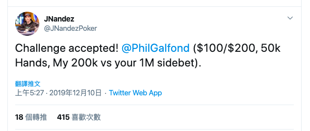 JNandez成为Phil Galfond PLO挑战赛第二位挑战嘉宾