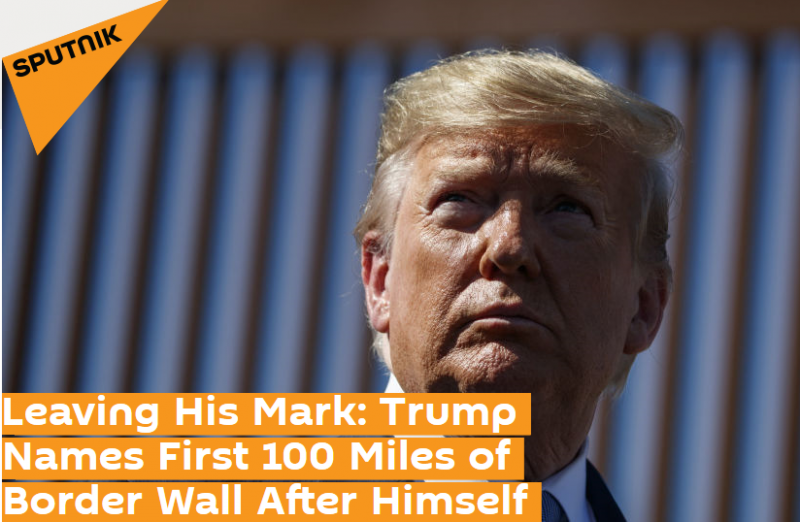 美墨边境建成新隔离墙 美总统赐名“特朗普墙”