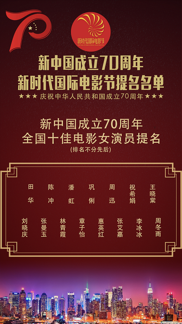新中国成立70周年十佳女演员提名公布，15位银幕女神你选谁？
