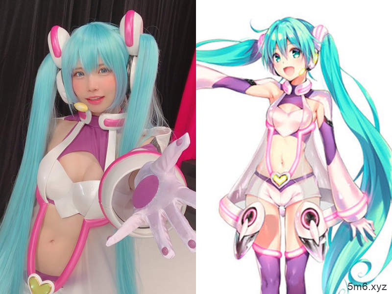 【蜗牛棋牌】えなこCosplay矢吹健太朗绘制初音形象 高度还原可爱初音