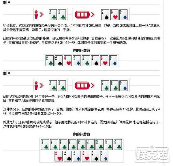 德州扑克玩家必看数理知识：补牌数(outs)和成败比(odds)