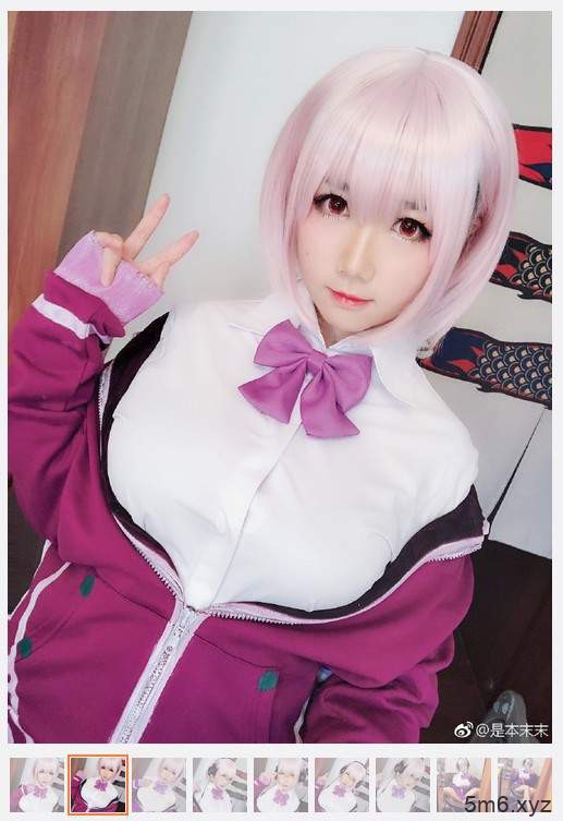 是本末末Cosplay《SSSS.GRIDMAN》新条茜 巨乳美女Coser二次元角色