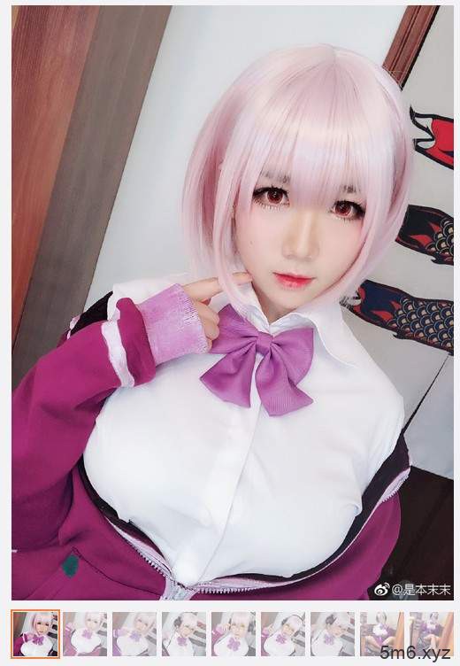 是本末末Cosplay《SSSS.GRIDMAN》新条茜 巨乳美女Coser二次元角色