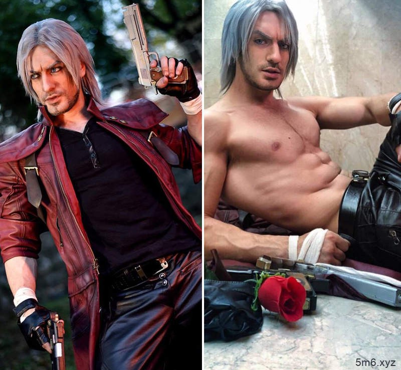 【蜗牛棋牌】肌肉帅哥Cosplay《恶魔猎人5》 腹肌男Leon Chiro角色扮演帅呆了