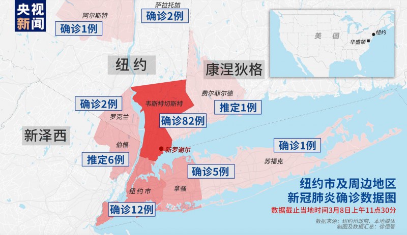 美国康涅狄格州推定确诊首例新冠肺炎患者