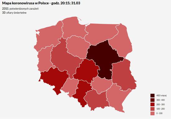 波兰新增新冠肺炎确诊病例256例 累计确诊2311例