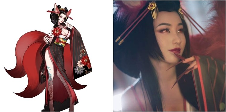 超性感Coser神还原《阴阳师》里的三尾狐 要被魅惑了
