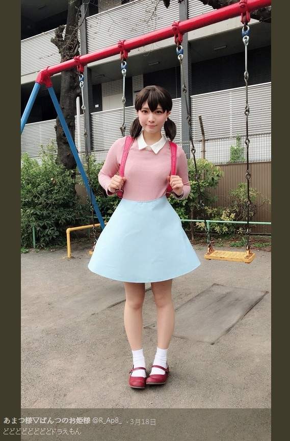 哆啦A梦真人版静香 あまつ様cosplay静香诠释可爱