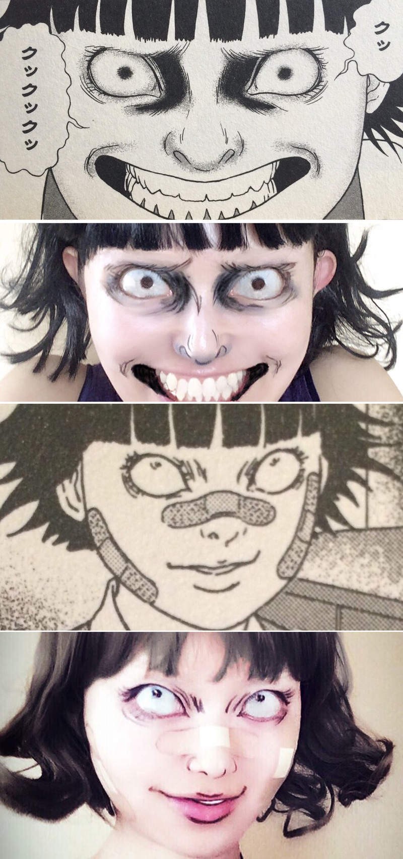 【蜗牛棋牌】网友Cosplay伊藤润二恐怖漫画 彩绘妆拍照神还原经典角色