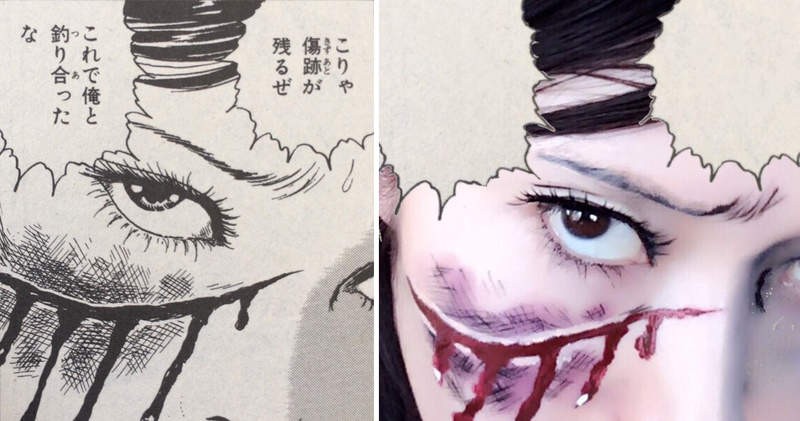 【蜗牛棋牌】网友Cosplay伊藤润二恐怖漫画 彩绘妆拍照神还原经典角色