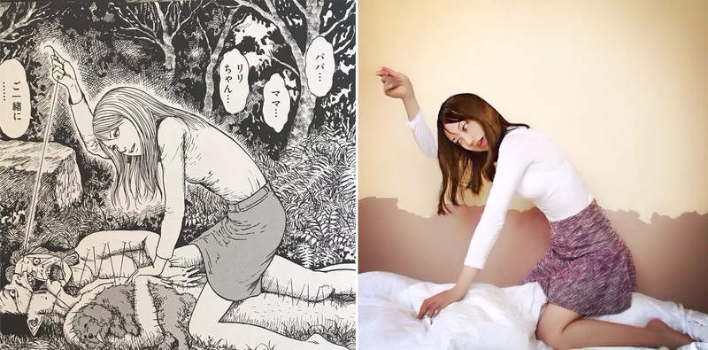 【蜗牛棋牌】网友Cosplay伊藤润二恐怖漫画 彩绘妆拍照神还原经典角色