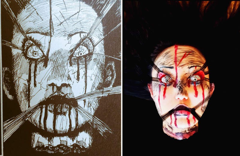 【蜗牛棋牌】网友Cosplay伊藤润二恐怖漫画 彩绘妆拍照神还原经典角色