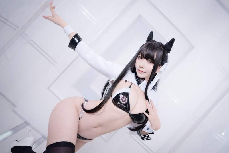 性感COser菌烨TAKO 穿乳胶衣cosplay紧绷感令人窒息