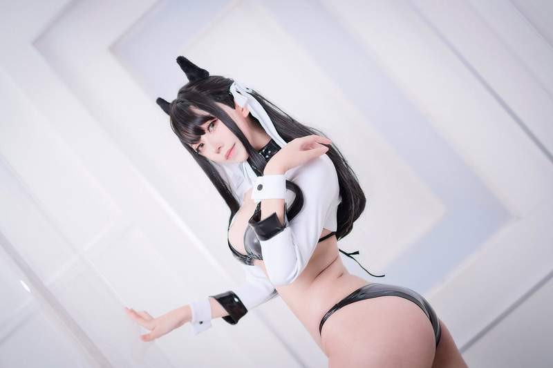 性感COser菌烨TAKO 穿乳胶衣cosplay紧绷感令人窒息