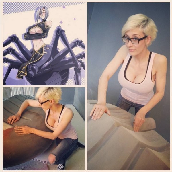超凶性感模特挑战Cosplay「蜘蛛娘拉克涅拉」~爆乳装扮让网友高潮