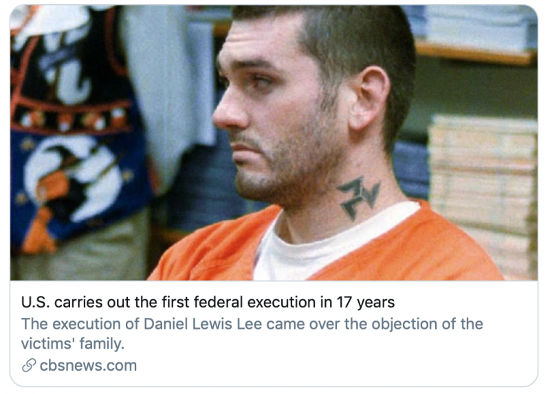 美国联邦政府时隔17年首次执行死刑，过程一波三折