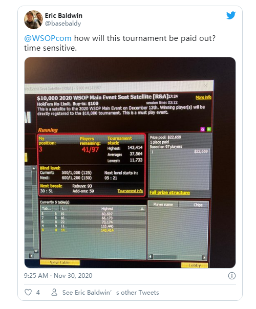 WSOP.com在主赛事卫星赛中的争议
