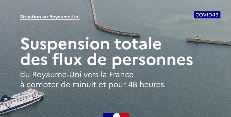 法国宣布暂停英国海陆空交通入境48小时
