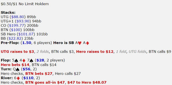 【蜗牛棋牌】德州扑克同花A4,翻牌圈有个坚果同花听牌,怎么打?