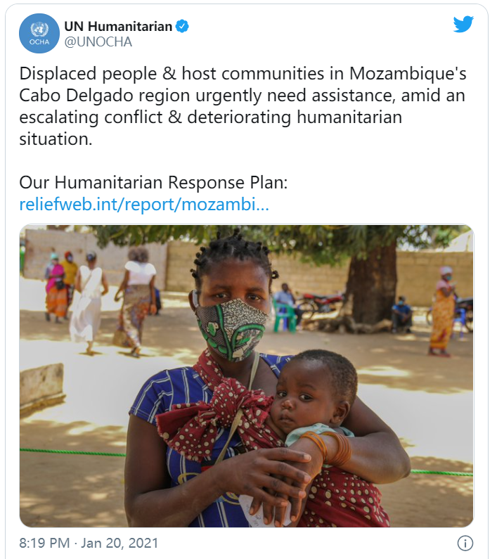 联合国：武装袭击迫使莫桑比克超过56万人逃离家乡