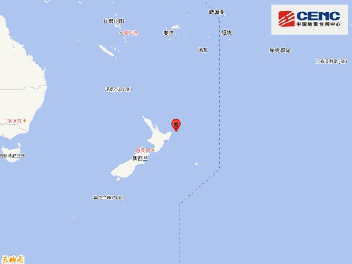 新西兰北岛海域发生6.4级地震，震源深度10千米