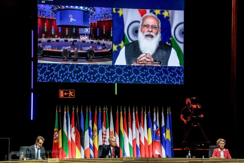 欧盟领导人与印度总理举行视频会晤