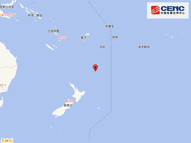 新西兰克马德克群岛发生6.4级地震 震源深度10千米