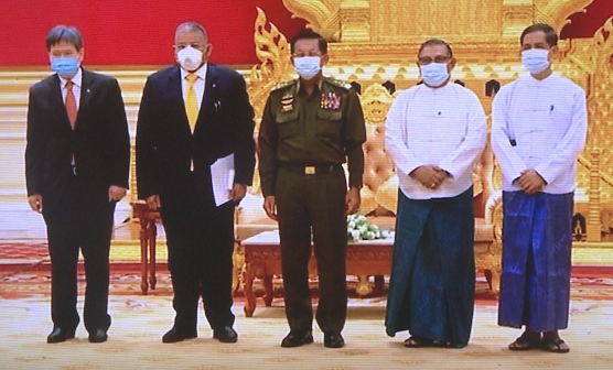 缅甸军方领导人会见东盟官员
