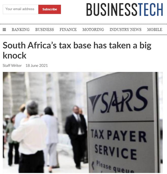 南非媒体：南非“税基”正在迅速减少