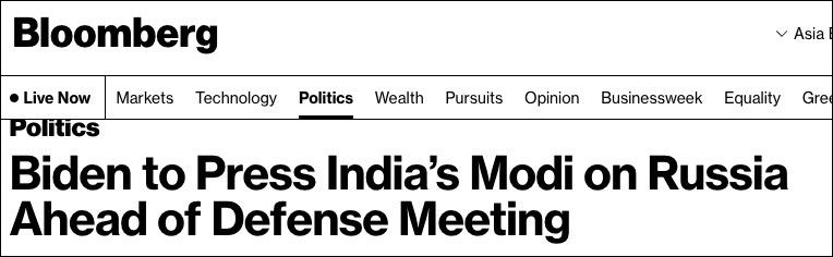 【蜗牛棋牌】美国官员：拜登未就俄乌问题要求印度表明立场