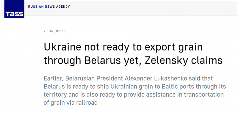 【蜗牛棋牌】泽连斯基：暂不准备通过白俄罗斯出口粮食