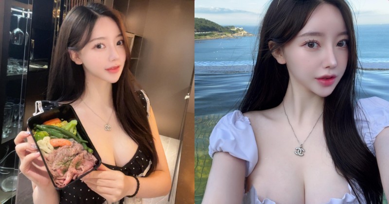 【蜗牛棋牌】愛吃健康餐的長髮正妹「發育好好」，「海邊自拍」視角太誘人！