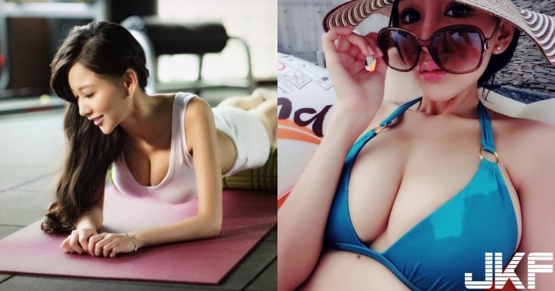 【蜗牛棋牌】正妹做棒式「負擔好重」，原來是胸前「太大一包」腰都挺不來了！