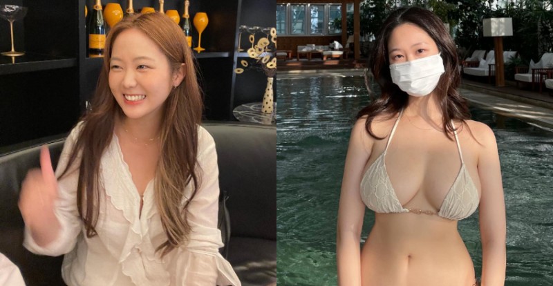 有夠會藏！「極品隱乳姊姊」一換上比基尼超猛乳量瞬間彈出！