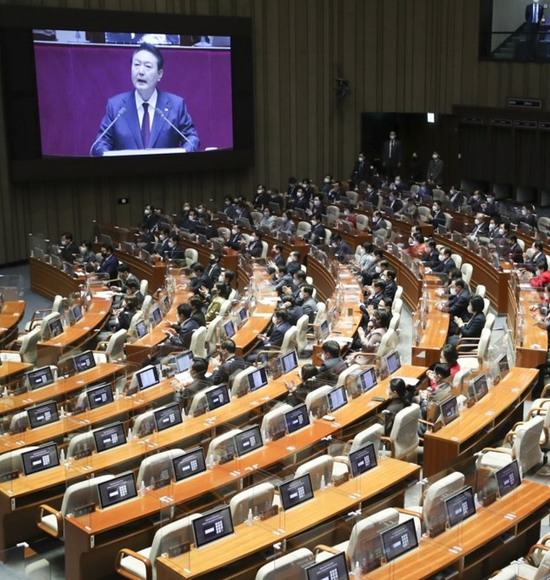 韩国总统国会发表演说 最大在野党罕见集体缺席