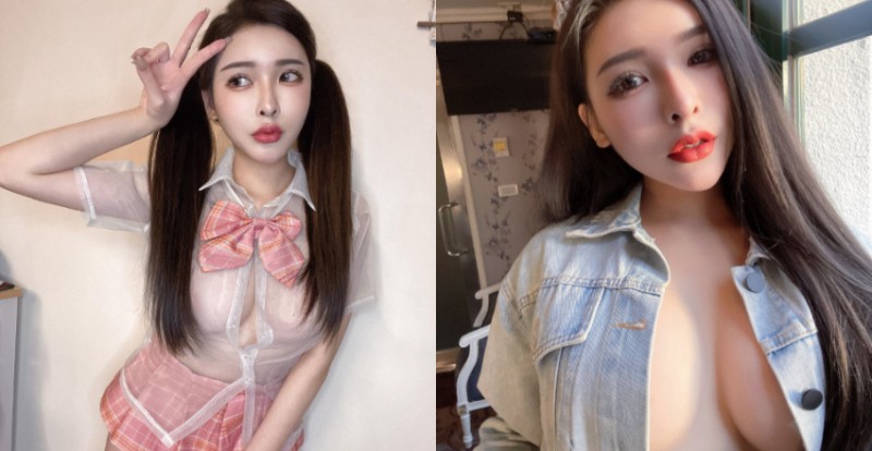 火辣小妖精「姍姍33」透明高中制服讓巨乳線條若隱若現！