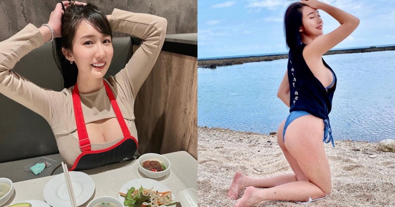 超兇正妹「爆乳吃海底撈」，胸口挖洞秀「雪白深溝」，光看就口水直流！