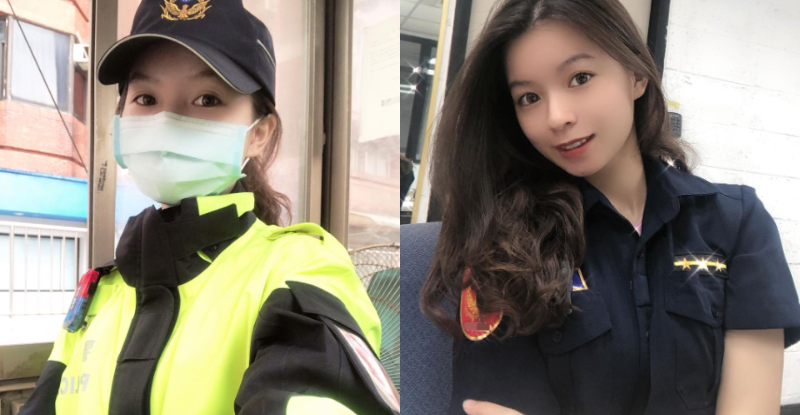 驚見「正妹警員」大眼笑顏超甜美，台灣犯罪率就因她而敗了！