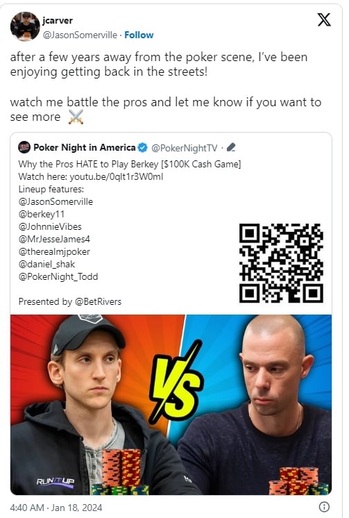 【EV扑克】曾经的扑克直播一哥Jason Somerville销声匿迹好几年,突然上节目了