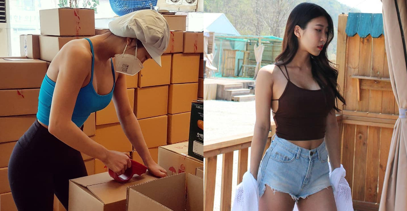 【蜗牛棋牌】「爆乳女工」只穿細肩帶　挺大奶彎腰開工差點掉出來！葫蘆形身段好性感！