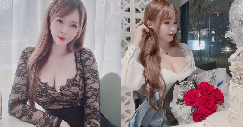 【蜗牛棋牌】清秀巨乳正妹「柔柔」低胸小洋裝慶生，超養眼畫面讓粉絲狂讚