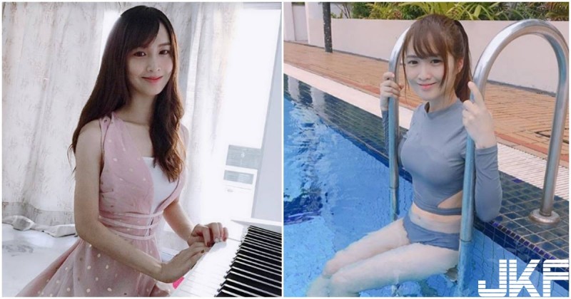【蜗牛棋牌】氣質正妹詩兒水下露出「白嫩美腿」,琴藝高超讓人想拜她為師!