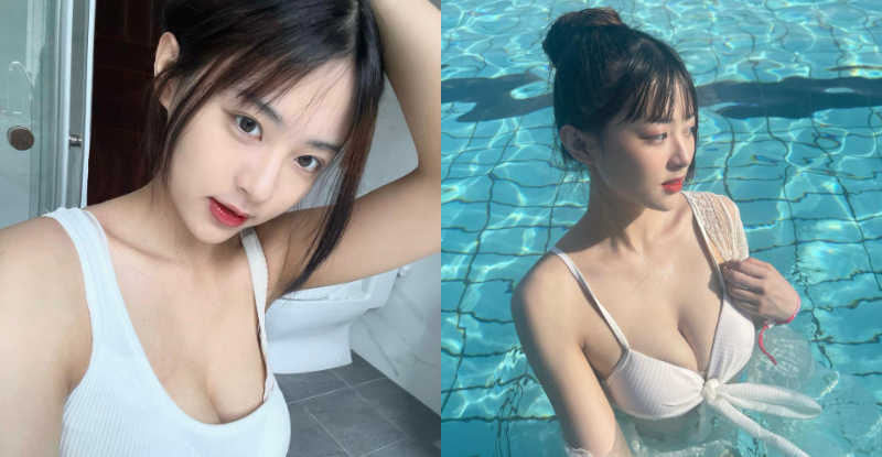 【蜗牛棋牌】玩水lo!「輔仁電眼妹」泳池大玩飄飄乳,「人間胸器」造福普羅雄性!