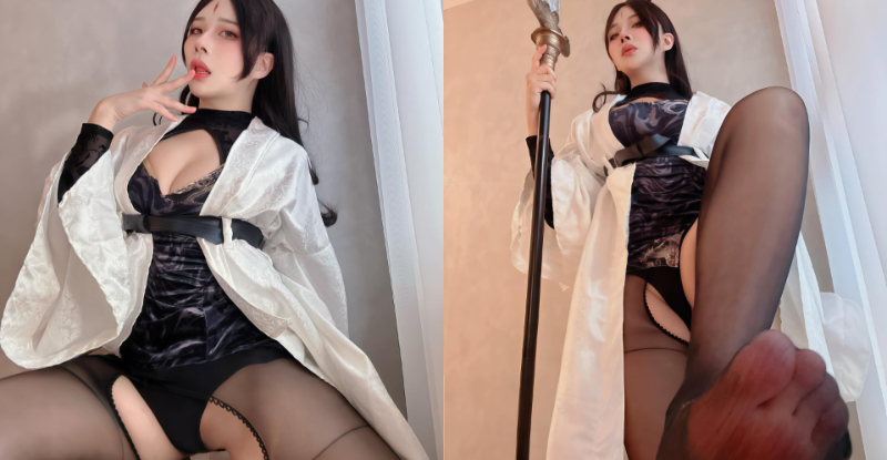 【蜗牛棋牌】地獄視角！色孫女魔「甘娜」萬惡一腳，「黑絲開洞」景色香爆！