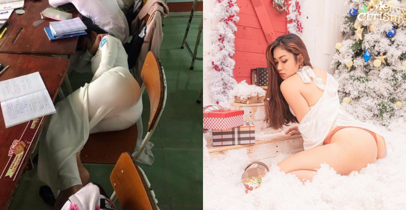 【蜗牛棋牌】越南「巨臀學生妹」被偷拍　緊身奧黛展現凹凸有致的曲線！