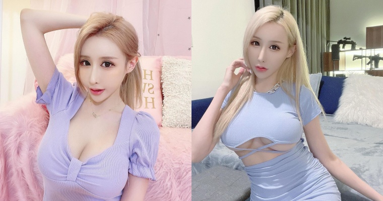 【蜗牛棋牌】JKF 女郎「陳潔兒」慶生不忘放福利！「藍色小洋裝」藏不住好身材