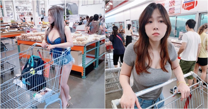【蜗牛棋牌】量販店「超胸姐妹花」強大事業心佈滿整張照片！超飽滿份量快要把推車壓壞了…