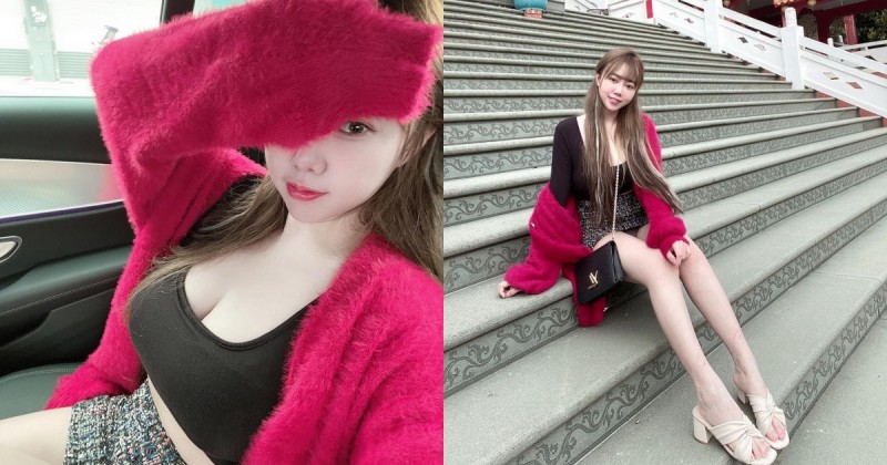 【蜗牛棋牌】「童顏巨乳正妹」孝順又愛拜拜！帶著長輩逛寺廟，超辣美腿讓網友也想去朝聖！