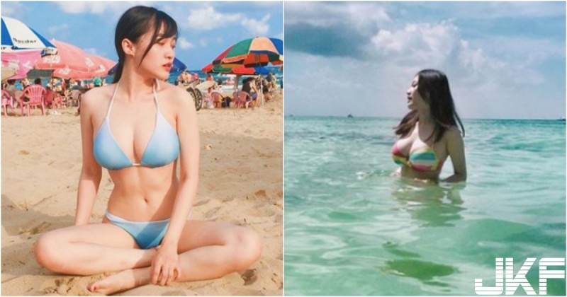 【蜗牛棋牌】超兇der！彰師大會計系「巨乳正妹」海邊玩水！「頂級身材」穿比基尼畫面太美好！