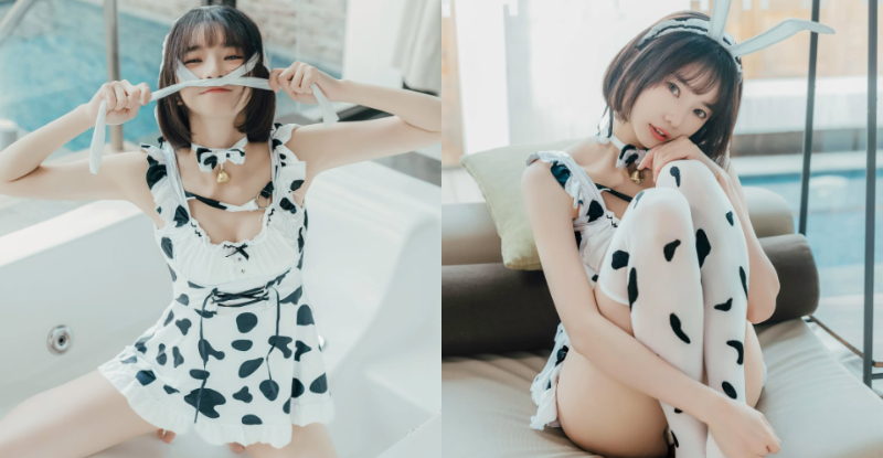 【蜗牛棋牌】卡哇伊乳牛「優寶」淘氣賣萌，「性感絲襪」偷走粉絲的心！